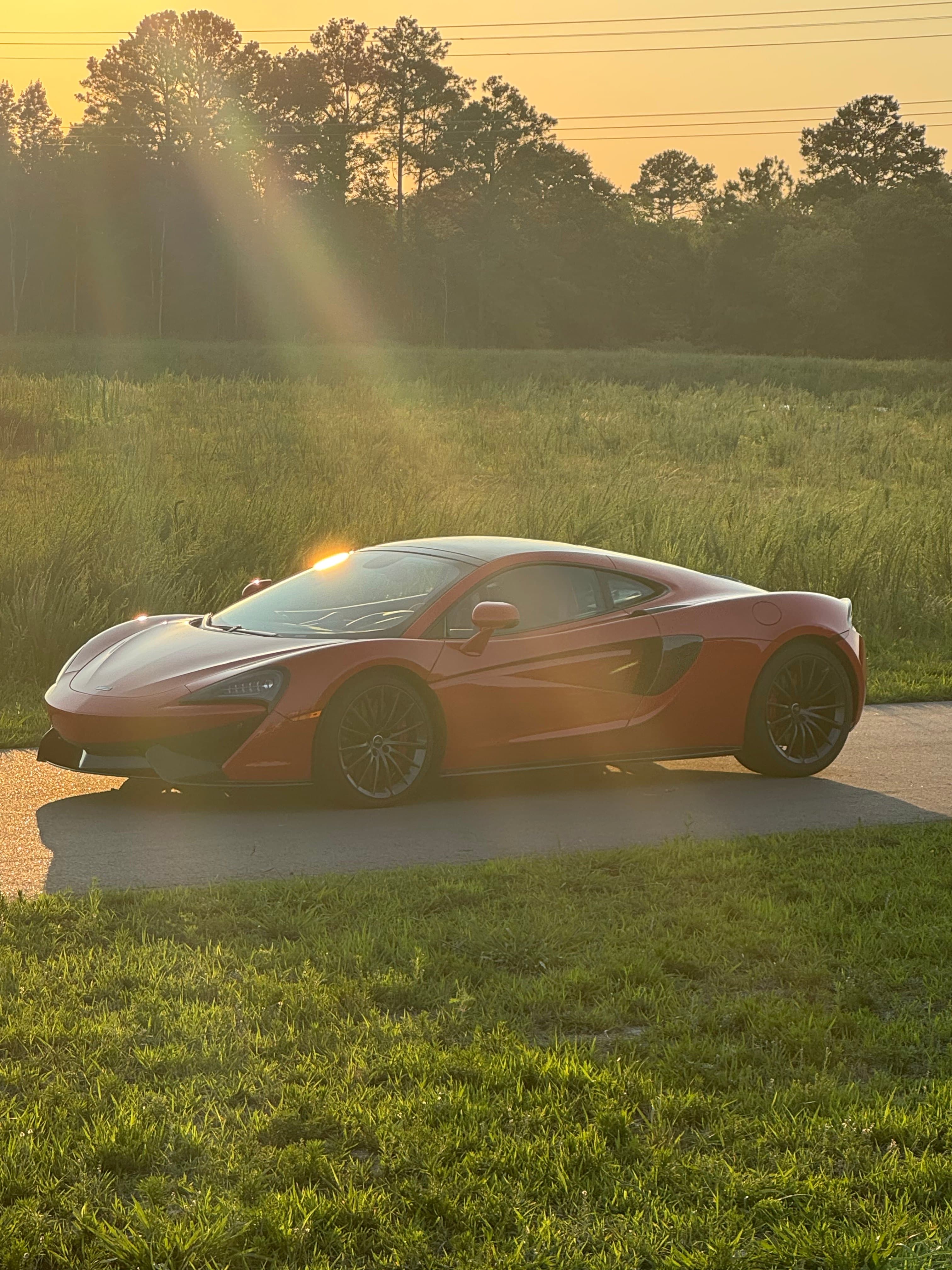 McLaren photographed during golden hour in coastal Virginia